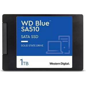 SSD накопитель Western Digital (WD) Blue SA510 3D NAND WDS100T3B0A 1ТБ 2,5 SATA (TLC) ssd накопитель wd blue sa510 2 5 1 тб wds100t3b0a