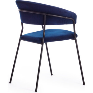 Кресло TetChair Turin (mod. 0129571) металл/вельвет, 56х50х78 см, темно-синий S108 (117 dark blue) черный