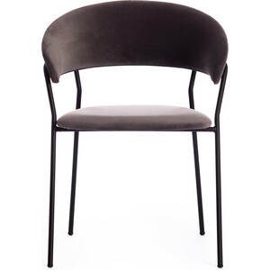 Кресло TetChair Turin (mod. 0129571) металл/вельвет, 56х50х78 см, серо-коричневый S108 (84 brown) черный
