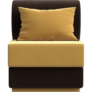 Кресло Лига Диванов Кресло Кипр микровельвет желтый/коричневый кресло лига диванов кресло кипр микровельвет коричневый желтый