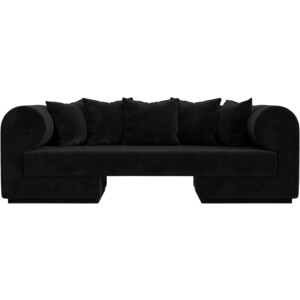 Прямой диван Лига Диванов Кипр велюр черный диван кровать сильва 3т мальта модель 029 kongo brown slv102013