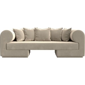 Прямой диван Лига Диванов Кипр микровельвет бежевый диван кровать сильва 3т мальта модель 029 kongo brown slv102013
