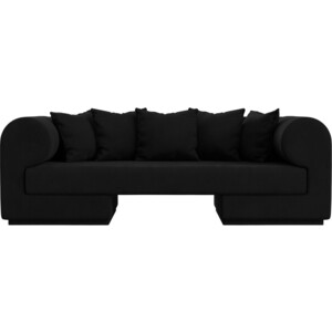 Прямой диван Лига Диванов Кипр микровельвет черный диван кровать сильва 3т мальта модель 029 kongo brown slv102013