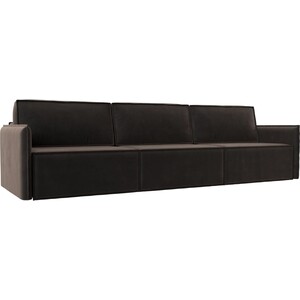 Прямой диван Лига Диванов Либерти лонг велюр коричневый диван кровать сильва 3т мальта модель 029 kongo brown slv102013