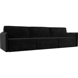 Прямой диван Лига Диванов Либерти лонг велюр черный диван кровать сильва манхэттен 1пф 2т модель 003 ультра смок slv102021