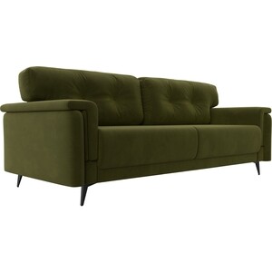 Прямой диван Лига Диванов Оксфорд микровельвет зеленый прямой диван лига диванов варшава микровельвет зеленый