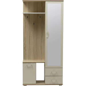 Шкаф комбинированный ОЛМЕКО Кармен-1 дуб сонома / белый / зеркало (OLMP002557)