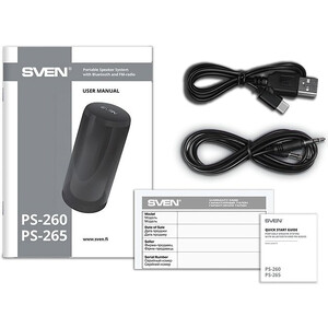 Портативная колонка Sven АС PS-265 белый 10W 1.0 BT/3.5Jack/USB 10м 2000mAh (без.бат) (SV-021344)