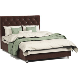 Кровать полутороспальная с подъемным механизмом Шарм-Дизайн Шармэль Люкс 120 велюр Дрим шоколад