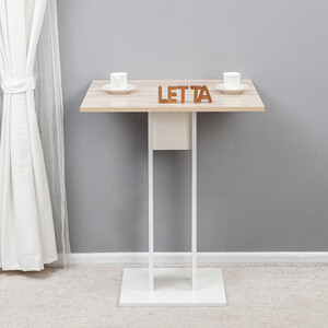Стол обеденный Letta Мальта лайт дуб сонома/белое тиснение 65х78х65 (L2644)