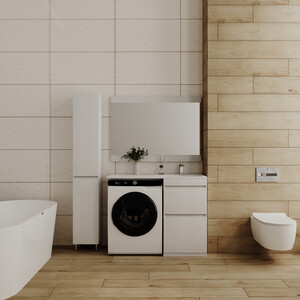 Мебель для ванной Style line Даллас Люкс 48 (110R) напольная, под стиральную машину, белая