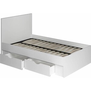 Кровать Крона Мебель Фреш с ящиками КРФР 2-Я-1200 белый