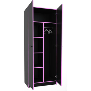 Шкаф 2х створчатый МДК Black Розовый (BL - СК2Р)