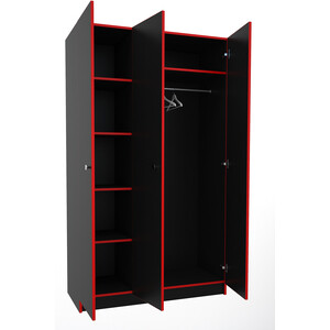 Шкаф 3х МДК Black Красный (BL - СК3К)