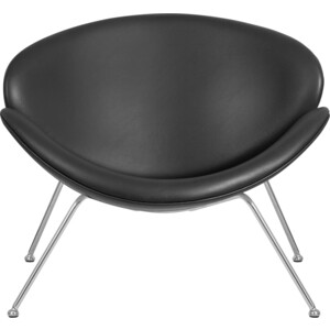 Кресло дизайнерское Dobrin EMILY LMO-72 черный винил YP16, хромированная сталь