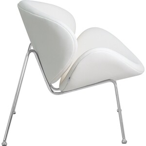 Кресло дизайнерское Dobrin EMILY LMO-72 белый винил YP17, хромированная сталь