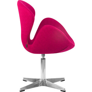 Кресло дизайнерское Dobrin SWAN LMO-69A бордо ткань AF5, алюминиевое основание
