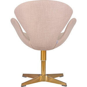 Кресло дизайнерское Dobrin SWAN LMO-69A бежевая ткань IF1, золотое основание