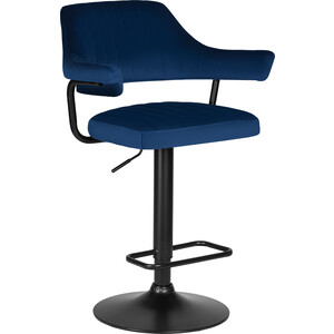 Стул барный Dobrin CHARLY BLACK LM-5019_BlackBase синий велюр (MJ9-117) стол складной металл прямоугольный 120х60х68 5 см столешница мдф синий ytft013 4 стула