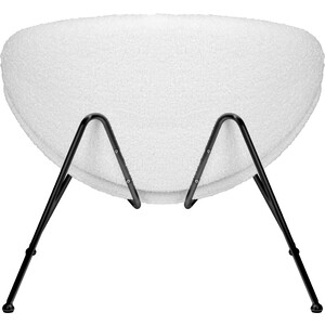 Кресло дизайнерское Dobrin EMILY LMO-72 белый (букле) ткань, черное основание