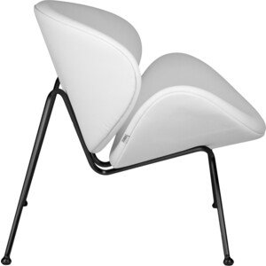 Кресло дизайнерское Dobrin EMILY LMO-72 белый винил YP17, черное основание