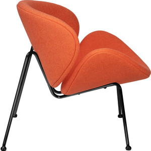 Кресло дизайнерское Dobrin EMILY LMO-72 оранжевая ткань AF, черное основания