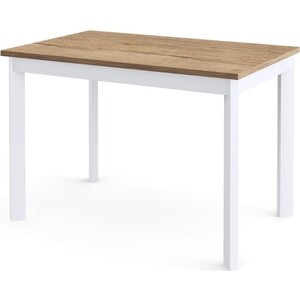 Стол обеденный Dikline L110 дуб галифакс натуральный (ЛДСП EGGER) / опоры белый стол обеденный dikline l110 бетон лдсп egger опоры