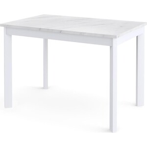 Стол обеденный Dikline L110 мрамор белый (ЛДСП EGGER) / опоры белый стол обеденный dikline denver темный дуб белый