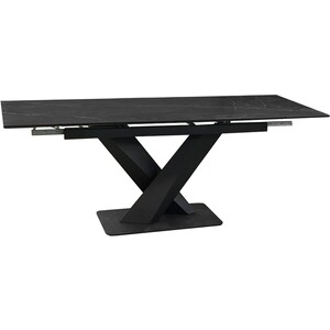 Стол обеденный Dikline SKX140 керамика черный мрамор/подстолье черное/опоры черные (3 уп.)