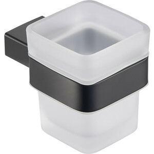 Стакан для ванной Milacio Ultra квадратный, черный матовый (MCU.951.MB) мыльница milacio ultra mcu 952 mb