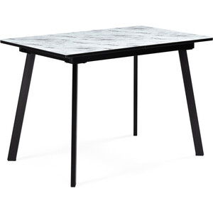 Стеклянный стол Woodville Агни 110(140)х68х76 мрамор белый / черный матовый планка мрамор 6 крючков белый