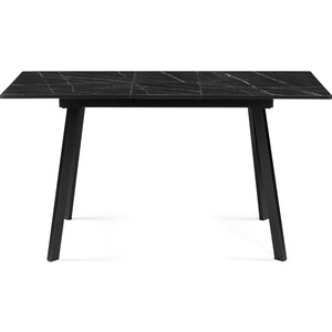 Деревянный стол Woodville Агни 110(140)х68х76 мрамор черный / черный матовый 528557 Агни 110(140)х68х76 мрамор черный / черный матовый - фото 3