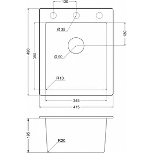 Кухонная мойка EMAR EMQ-1415.Q агат