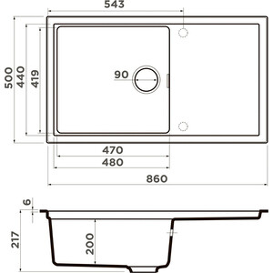 Кухонная мойка Omoikiri Sintesi 86-GB графит (4997130)