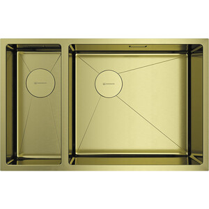 Кухонная мойка Omoikiri Taki 69-2-U/IF-LG-R Side светлое золото (4993184) донный клапан timo черное золото 8011 18