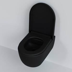 Сиденье для унитаза Ambassador Abner с микролифтом, матовое черное (102T20201)