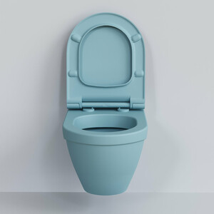 Сиденье для унитаза Ambassador Nord с микролифтом, матовое голубое (132T20801S)