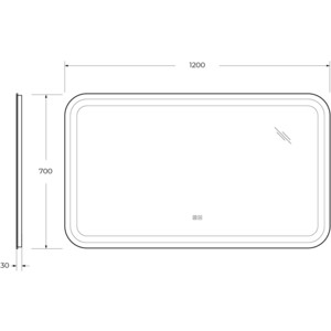 Зеркало Cezares Stylus 120х70 с подсветкой, сенсор, подогрев (CZR-SPC-STYLUS-1200-700-TCH-WARM)