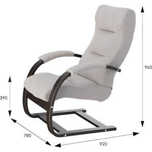 Кресло для отдыха Мебелик Аспен ткань ультра смок, каркас венге