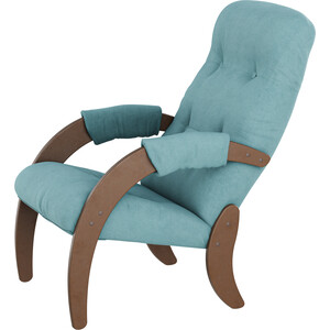 Кресло для отдыха Мебелик Модель 61 ткань ультра минт, каркас орех прямой диван мебелик вега 10 ткань бирюза каркас орех п0005650