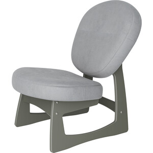 Кресло для отдыха Мебелик Смарт G силуэт ткань ультра смок, каркас серый ясень скамья для прихожей мебелик с подлокотниками мягкая серо розовый каркас снег п0005681