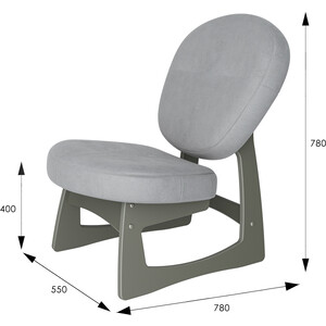 Кресло для отдыха Мебелик Смарт G силуэт ткань ультра смок, каркас серый ясень