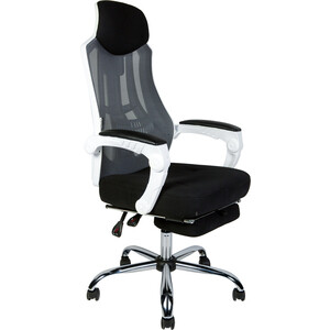 Офисное кресло NORDEN 007 NEW H-051 white frame (black (white plastic) белый пластик / черная ткань / черная сетка офисное кресло norden пинин смарт d065f черная сетка черная ткань