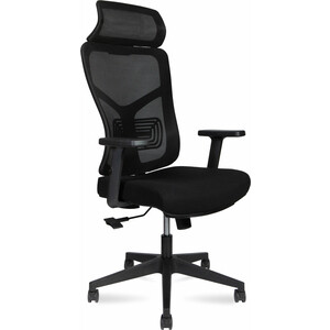 Офисное кресло NORDEN Asper 165A-B-BB черный пластик / черная сетка / черная ткань кресло brabix city ex 512 ткань черная красная tw 531408