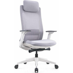 Офисное кресло NORDEN Oslo EVL-002A серая сетка /серый пластик / база белая кресло brabix premium genesis ex 517 пластик белый ткань экокожа сетка черная 531573