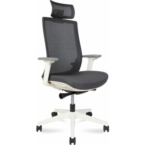 Офисное кресло NORDEN Ruby CH-312A-W-GG белый пластик / серая сетка / серая ткань офисное кресло norden бит lb 815b af03 t09 пластик темно серая сетка черная ткань