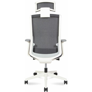Офисное кресло NORDEN Ruby CH-312A-W-GG белый пластик / серая сетка / серая ткань