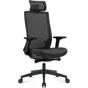 Офисное кресло NORDEN Ruby black CH-312A-B-BB черный пластик / черная сетка / черная ткань кресло brabix premium genesis ex 517 пластик белый ткань экокожа сетка черная 531573
