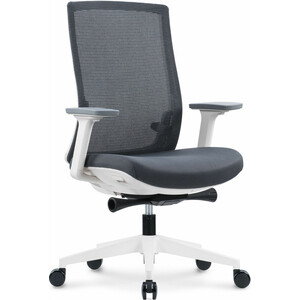 Офисное кресло NORDEN Ruby LB CH-312B-W-GG белый пластик / серая сетка / серая ткань кресло brabix premium genesis ex 517 пластик белый ткань экокожа сетка черная 531573