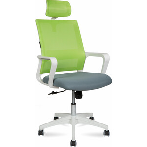 Офисное кресло NORDEN Бит 815AW-AF07-T58 белый пластик / зеленая сетка / темно серая ткань подставка для ноутбука buro bu lcp156 b214h 15 6 355x255x30 мм 2xusb 2x 140 мм fan 900 г металлическая сетка пластик